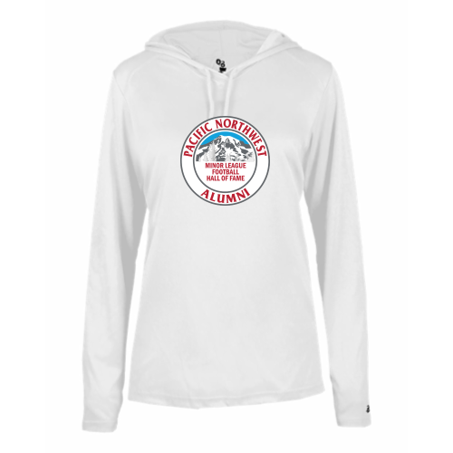 Pacific NW Football - Ladies LS Performance Tee with Hood