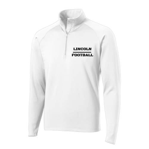 Lincoln Football - White - Sport Wicking 1-4 Zip Pullover