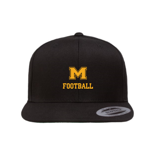 Milford Football - Black - Premium Flat Bill Snapback