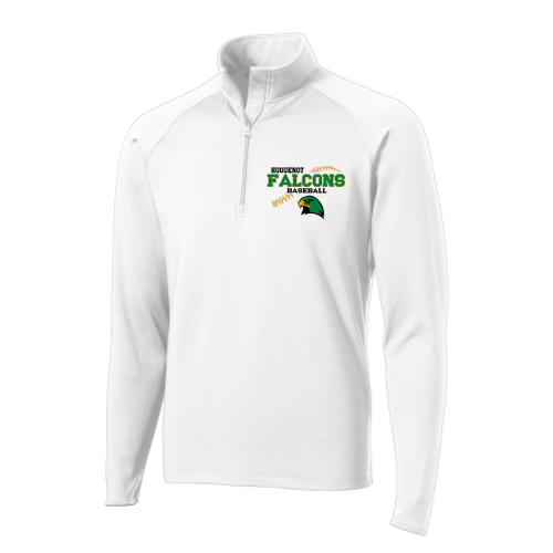 Huguenot Baseball - White - Sport Wicking 1-4 Zip Pullover