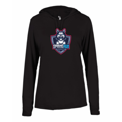 Spring Run - Ladies LS Performance Tee with Hood