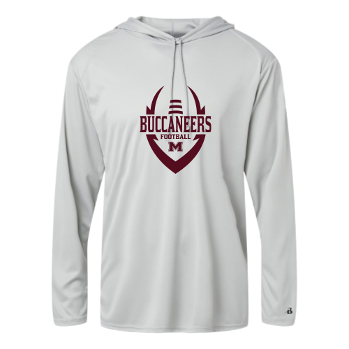 Load image into Gallery viewer, Milford Buccaneers - Adult LS Performance Tee with Hood
