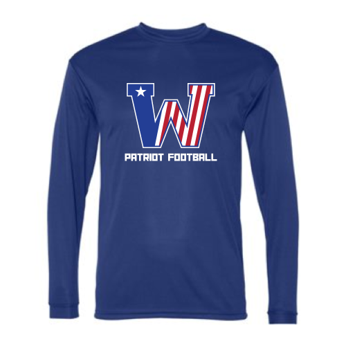 Load image into Gallery viewer, Washington Patriot Football - Adult LS Performance Tee

