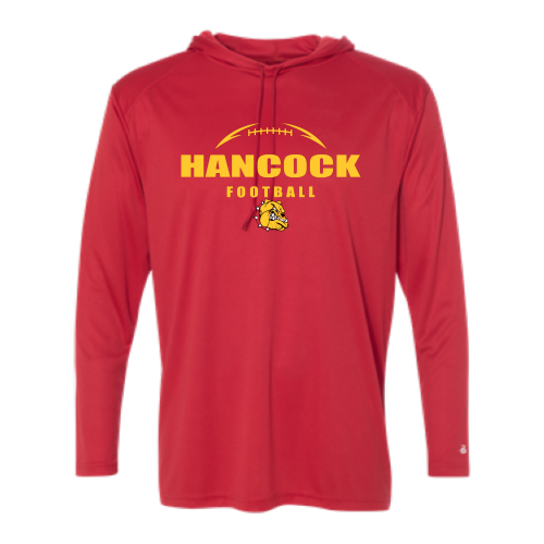 Load image into Gallery viewer, Hancock Football - Adult LS Performance Tee with Hood
