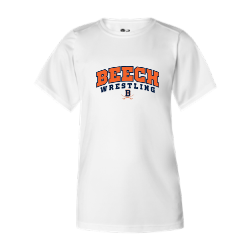 Beech High School Wrestling White - Youth B-Core SS Performance Tee