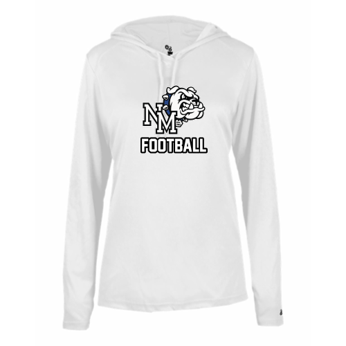 North Mason Football - Ladies LS Performance Tee with Hood