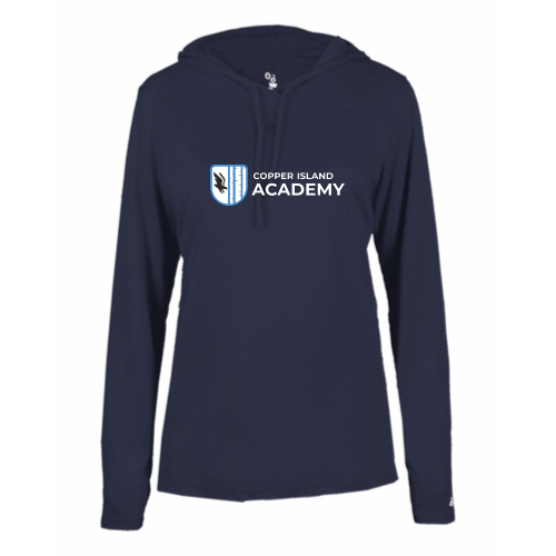 Copper Island - Ladies LS Performance Tee with Hood