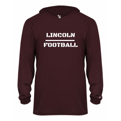 Lincoln Football - Youth LS Performance Tee with Hood