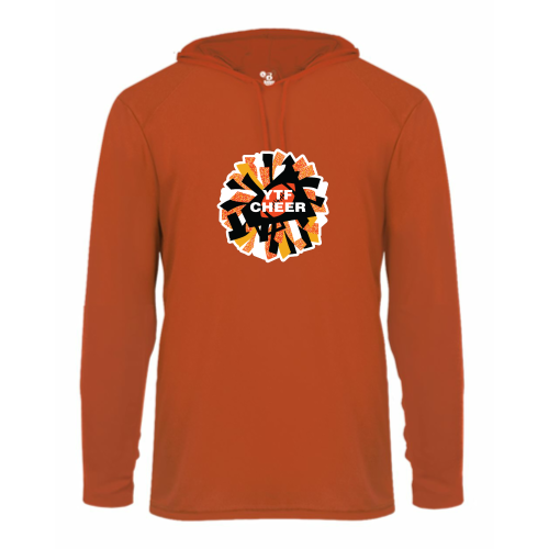 Load image into Gallery viewer, YTF Cheer - Adult LS Performance Tee with Hood
