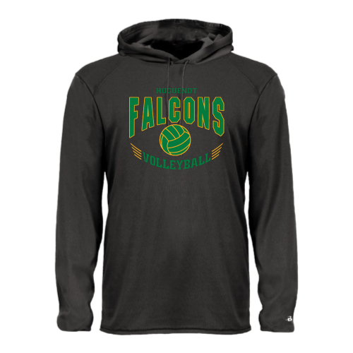 Huguenot Volleyball - Adult LS Performance Tee with Hood