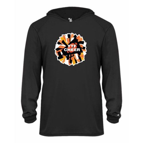 Load image into Gallery viewer, YTF Cheer - Youth LS Performance Tee with Hood

