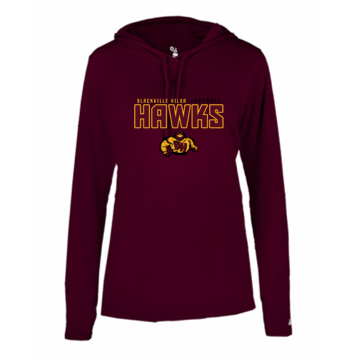 Blackville Hilda Football - Ladies LS Performance Tee with Hood