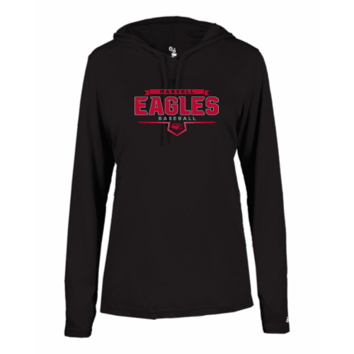 Marvell Eagles - Ladies LS Performance Tee with Hood