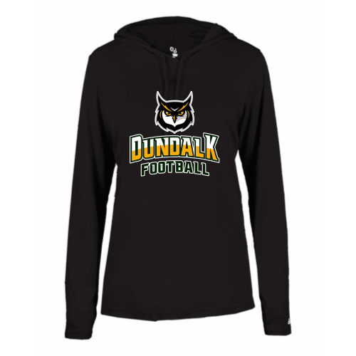 Dundalk High School - Ladies LS Performance Tee with Hood