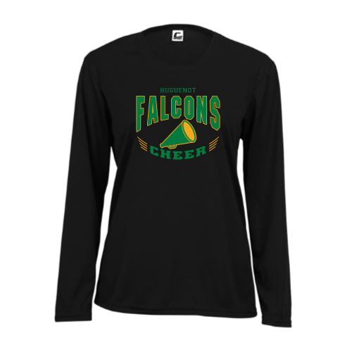 Huguenot Cheer - Ladies LS Performance Tee